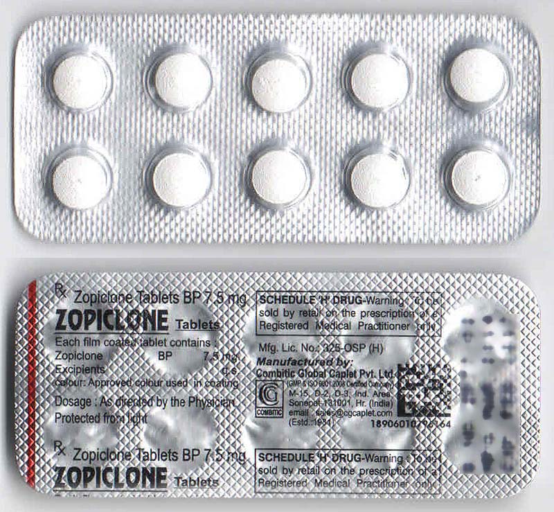 Buy ZOPICLONE 7.5MG (Indian) Sleeping Tablets Online in UK